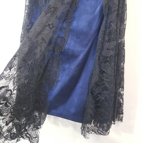 Talbot Runhof Silk Blend Off Shoulder Lace Ruched Cocktail Dress - Picture 3 of 13